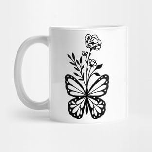 Flowers and butterfly Mug